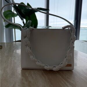 Jacquemus White Shoulder Bag with Braided Strap